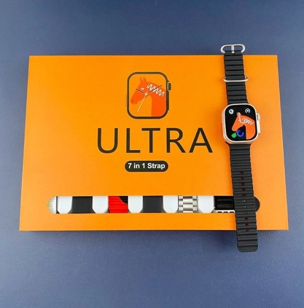 7 In 1 Ultra Smart Watch Ultra Metal Straps With Multiple Features (random Color)