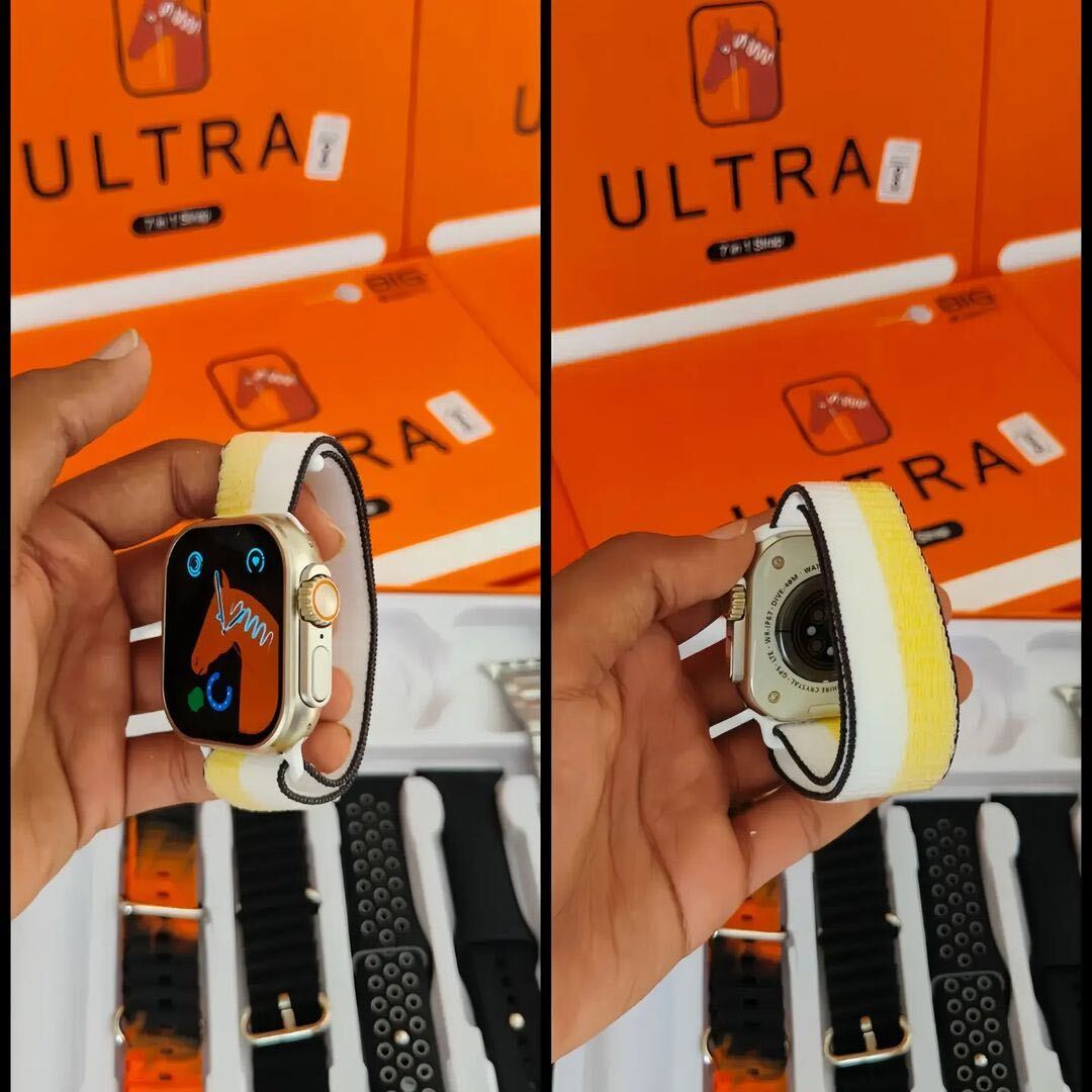 7 In 1 Ultra Smart Watch Ultra Metal Straps With Multiple Features (random Color)